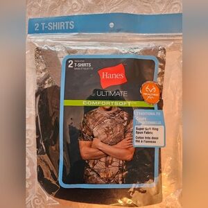 Hanes Realtree Collab ComfortSoft Camo Short Sleeve T-Shirt 2-Pack, Small, NWT